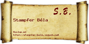 Stampfer Béla névjegykártya